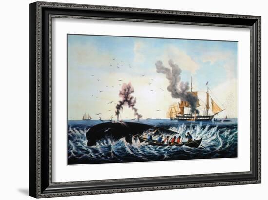 The Whale Fishery-Currier & Ives-Framed Giclee Print