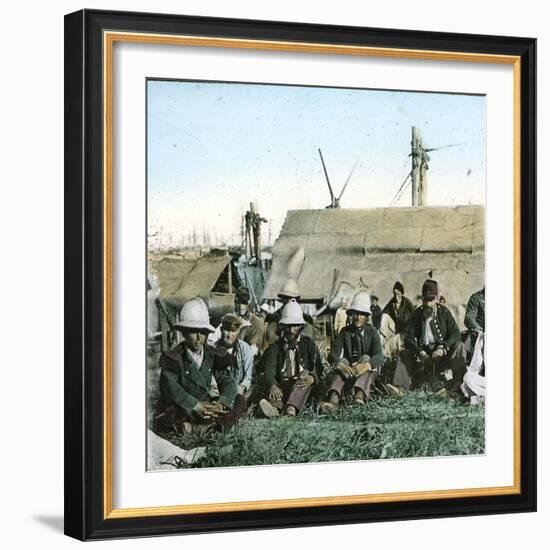 The Wharf Landing of French Troops, Canton (China), 1860-Leon, Levy et Fils-Framed Photographic Print