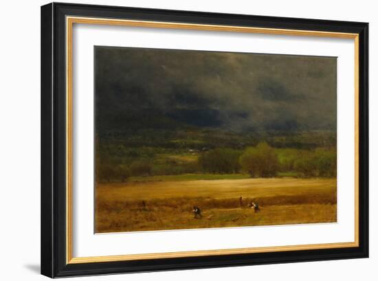 The Wheat Field, 1875-77, by George Inness, 1825-1894, American landscape painting,-George Inness-Framed Art Print