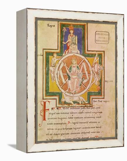 The Wheel of Fortune (Rota Fortuna) from Carmina Burana, Ca 1230-null-Framed Premier Image Canvas