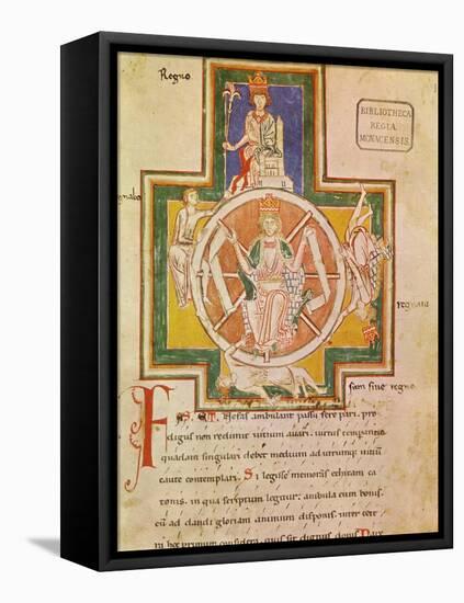 The Wheel of Fortune (Rota Fortuna) from Carmina Burana, Ca 1230-null-Framed Premier Image Canvas