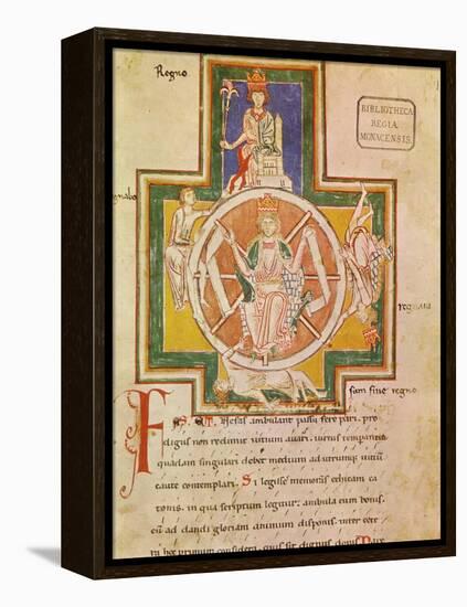 The Wheel of Fortune (Rota Fortuna) from Carmina Burana, Ca 1230-null-Framed Premier Image Canvas