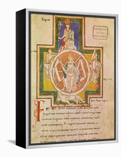 The Wheel of Fortune (Rota Fortuna) from Carmina Burana, Ca 1230-null-Framed Premier Image Canvas