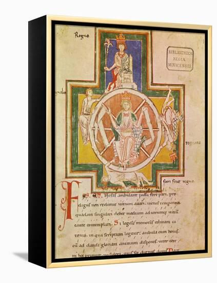 The Wheel of Fortune (Rota Fortuna) from Carmina Burana, Ca 1230-null-Framed Premier Image Canvas