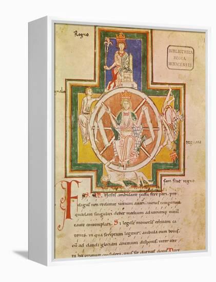 The Wheel of Fortune (Rota Fortuna) from Carmina Burana, Ca 1230-null-Framed Premier Image Canvas