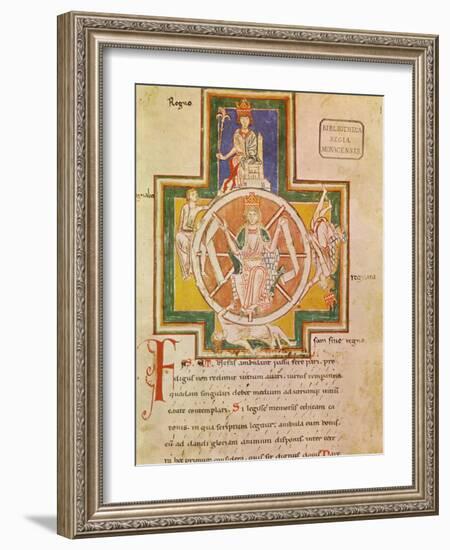 The Wheel of Fortune (Rota Fortuna) from Carmina Burana, Ca 1230-null-Framed Giclee Print