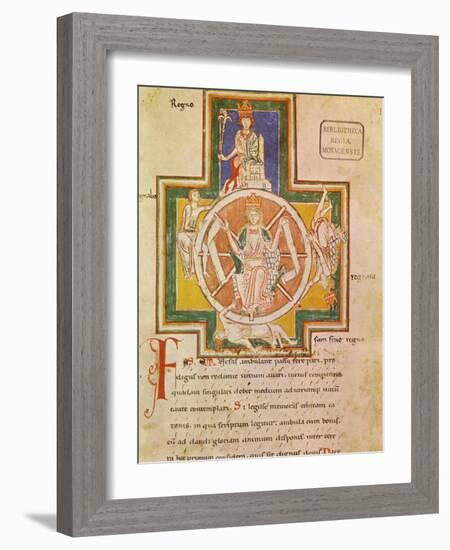 The Wheel of Fortune (Rota Fortuna) from Carmina Burana, Ca 1230-null-Framed Giclee Print