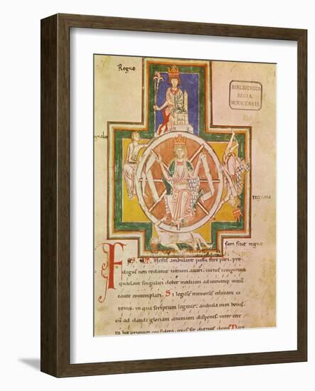 The Wheel of Fortune (Rota Fortuna) from Carmina Burana, Ca 1230-null-Framed Giclee Print