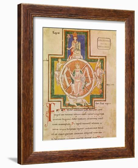 The Wheel of Fortune (Rota Fortuna) from Carmina Burana, Ca 1230-null-Framed Giclee Print