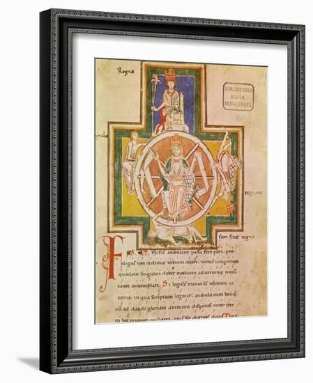 The Wheel of Fortune (Rota Fortuna) from Carmina Burana, Ca 1230-null-Framed Giclee Print