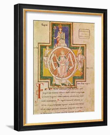 The Wheel of Fortune (Rota Fortuna) from Carmina Burana, Ca 1230-null-Framed Giclee Print