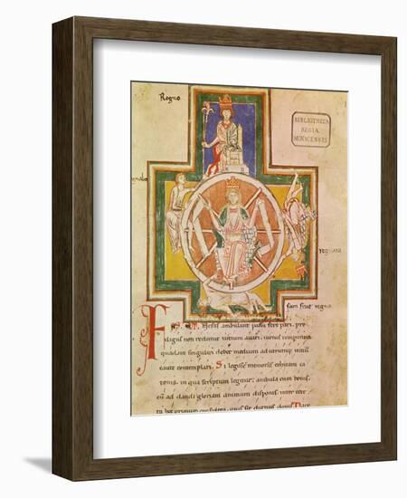 The Wheel of Fortune (Rota Fortuna) from Carmina Burana, Ca 1230-null-Framed Giclee Print