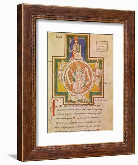 The Wheel of Fortune (Rota Fortuna) from Carmina Burana, Ca 1230-null-Framed Giclee Print