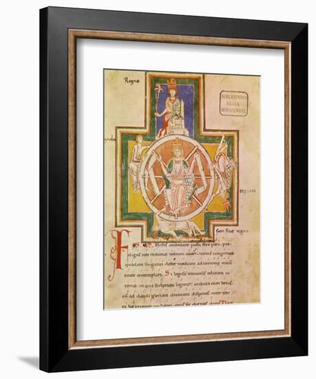 The Wheel of Fortune (Rota Fortuna) from Carmina Burana, Ca 1230-null-Framed Giclee Print