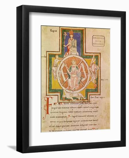 The Wheel of Fortune (Rota Fortuna) from Carmina Burana, Ca 1230-null-Framed Giclee Print