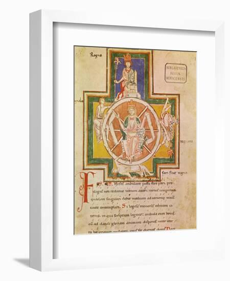 The Wheel of Fortune (Rota Fortuna) from Carmina Burana, Ca 1230-null-Framed Giclee Print