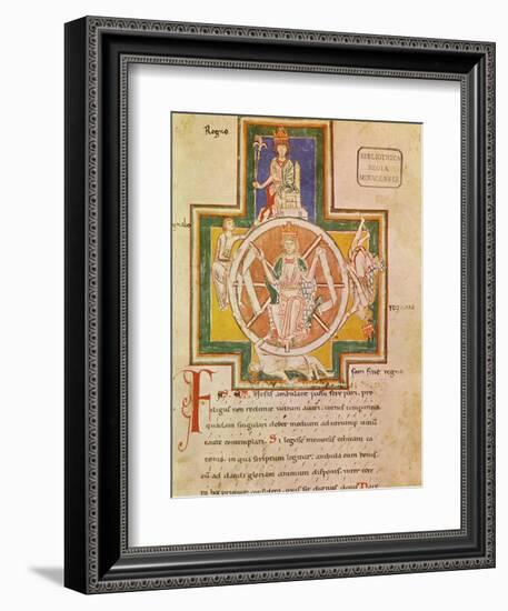 The Wheel of Fortune (Rota Fortuna) from Carmina Burana, Ca 1230-null-Framed Giclee Print