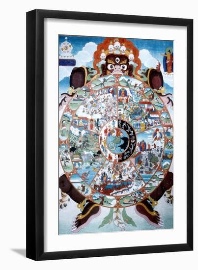 The Wheel of Life, Tibet, 19th-20th Century-null-Framed Premium Giclee Print