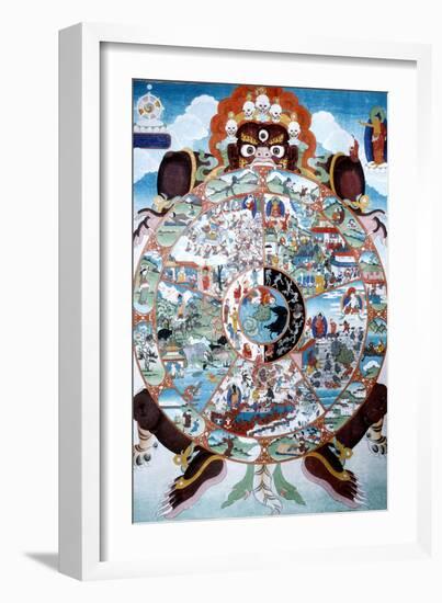 The Wheel of Life, Tibet, 19th-20th Century-null-Framed Premium Giclee Print