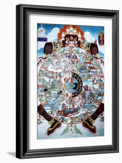 The Wheel of Life, Tibet, 19th-20th Century-null-Framed Premium Giclee Print