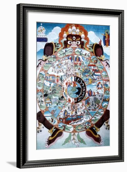 The Wheel of Life, Tibet, 19th-20th Century-null-Framed Giclee Print