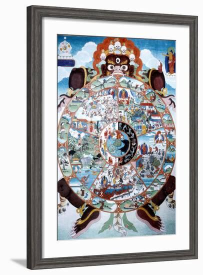 The Wheel of Life, Tibet, 19th-20th Century-null-Framed Giclee Print