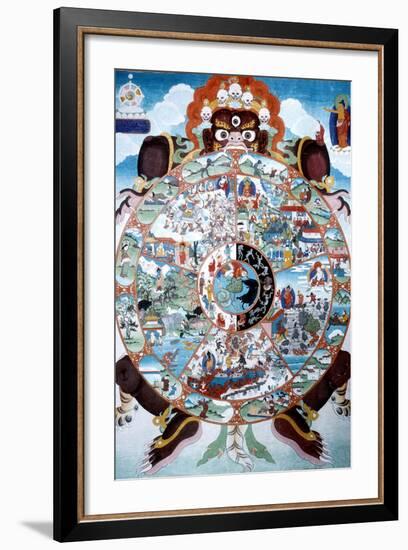 The Wheel of Life, Tibet, 19th-20th Century-null-Framed Giclee Print