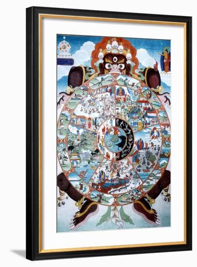 The Wheel of Life, Tibet, 19th-20th Century-null-Framed Giclee Print