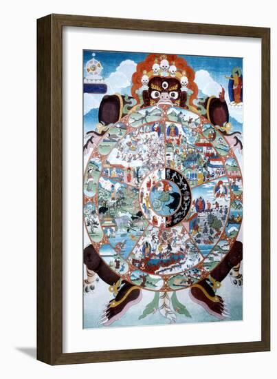The Wheel of Life, Tibet, 19th-20th Century-null-Framed Giclee Print