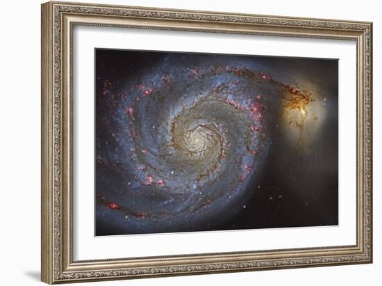 The Whirlpool Galaxy and its Companion Galaxy-null-Framed Photographic Print