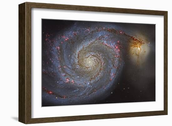 The Whirlpool Galaxy and its Companion Galaxy-null-Framed Photographic Print