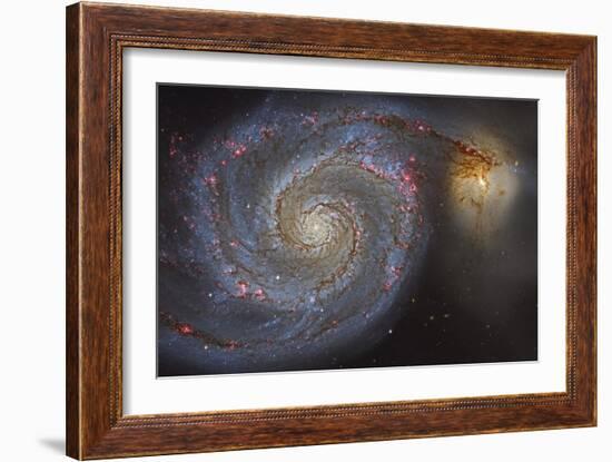 The Whirlpool Galaxy and its Companion Galaxy-null-Framed Photographic Print