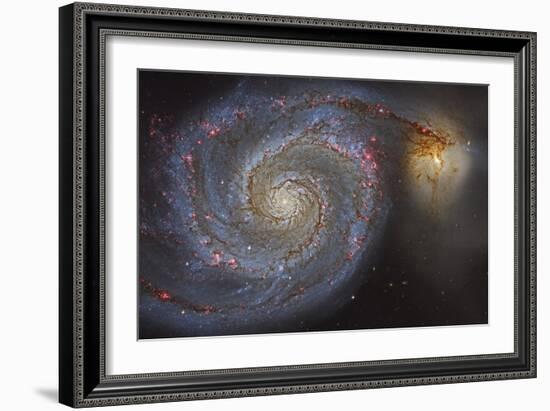 The Whirlpool Galaxy and its Companion Galaxy-null-Framed Photographic Print