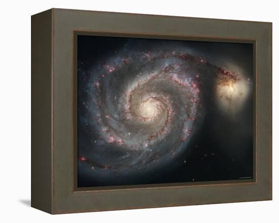 The Whirlpool Galaxy (M51) and Companion Galaxy-Stocktrek Images-Framed Premier Image Canvas