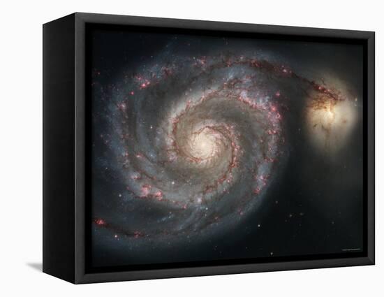 The Whirlpool Galaxy (M51) and Companion Galaxy-Stocktrek Images-Framed Premier Image Canvas