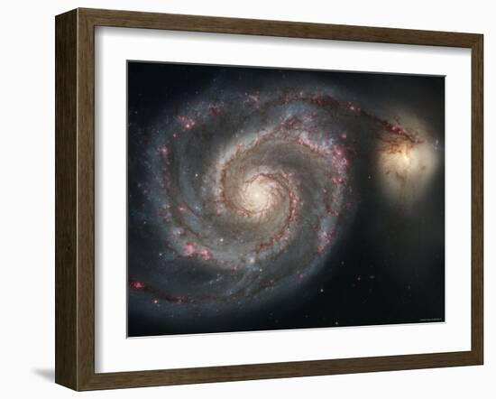 The Whirlpool Galaxy (M51) and Companion Galaxy-Stocktrek Images-Framed Photographic Print