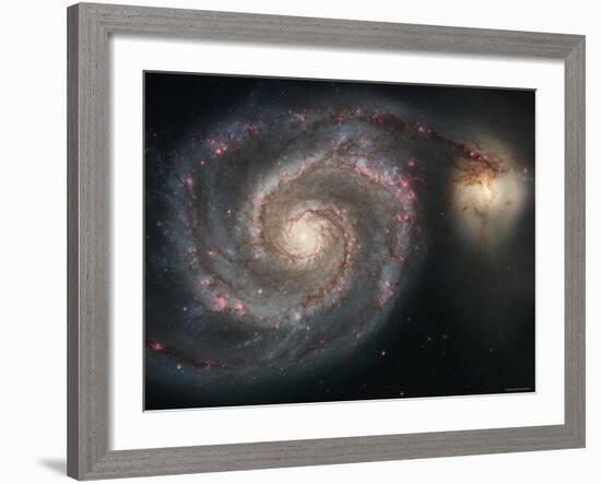 The Whirlpool Galaxy (M51) and Companion Galaxy-Stocktrek Images-Framed Photographic Print