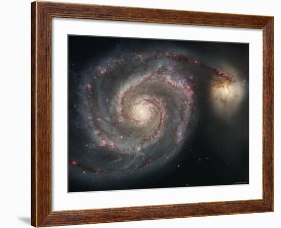 The Whirlpool Galaxy (M51) and Companion Galaxy-Stocktrek Images-Framed Photographic Print