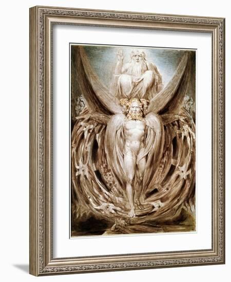 The Whirlwind: Ezekiel's Vision-William Blake-Framed Giclee Print
