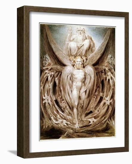 The Whirlwind: Ezekiel's Vision-William Blake-Framed Giclee Print