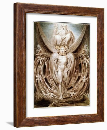 The Whirlwind: Ezekiel's Vision-William Blake-Framed Giclee Print