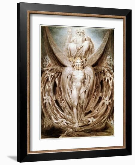 The Whirlwind: Ezekiel's Vision-William Blake-Framed Giclee Print