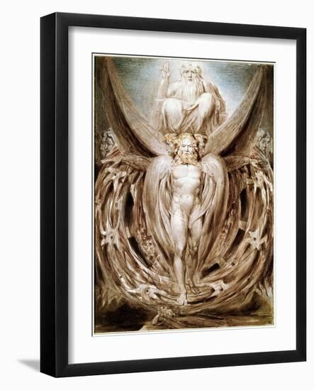 The Whirlwind: Ezekiel's Vision-William Blake-Framed Giclee Print