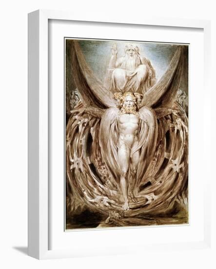 The Whirlwind: Ezekiel's Vision-William Blake-Framed Giclee Print