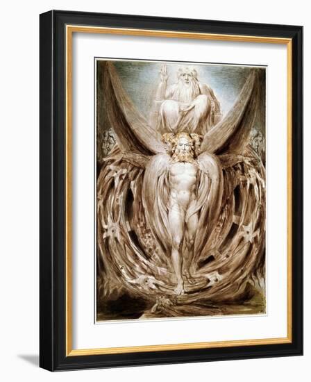 The Whirlwind: Ezekiel's Vision-William Blake-Framed Giclee Print