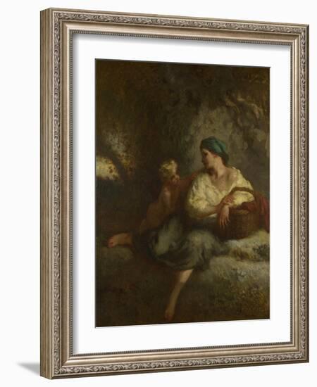 The Whisper, C. 1846-Jean-François Millet-Framed Giclee Print