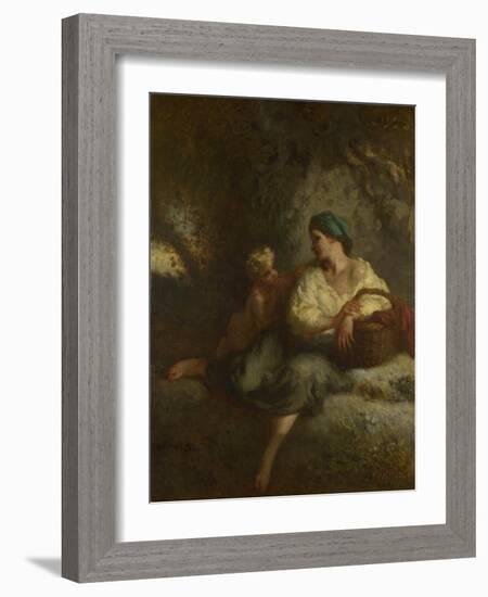 The Whisper, C. 1846-Jean-François Millet-Framed Giclee Print