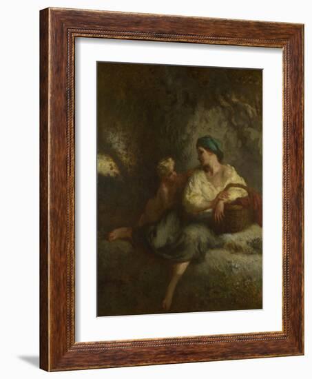 The Whisper, C. 1846-Jean-François Millet-Framed Giclee Print