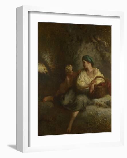 The Whisper, C. 1846-Jean-François Millet-Framed Giclee Print