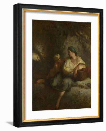 The Whisper, C. 1846-Jean-François Millet-Framed Giclee Print